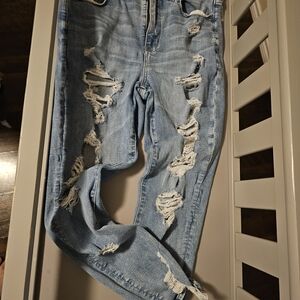 American Eagle Outfitters Light Blue Distressed Skinny Jeans